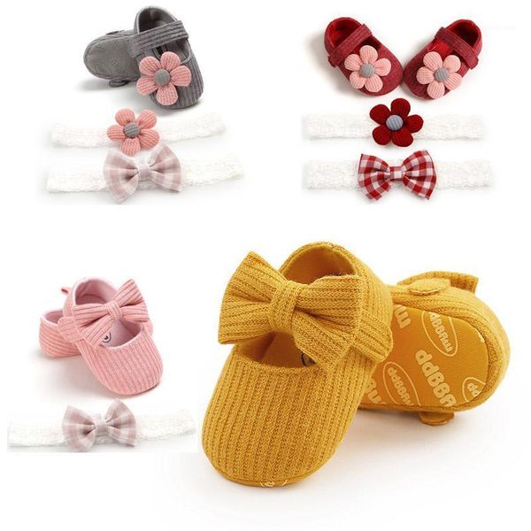 0-18m first walkers cotton soft solid toddler shoes new born anti-slip sneakers bow baby shoes girls with headwear party girls1